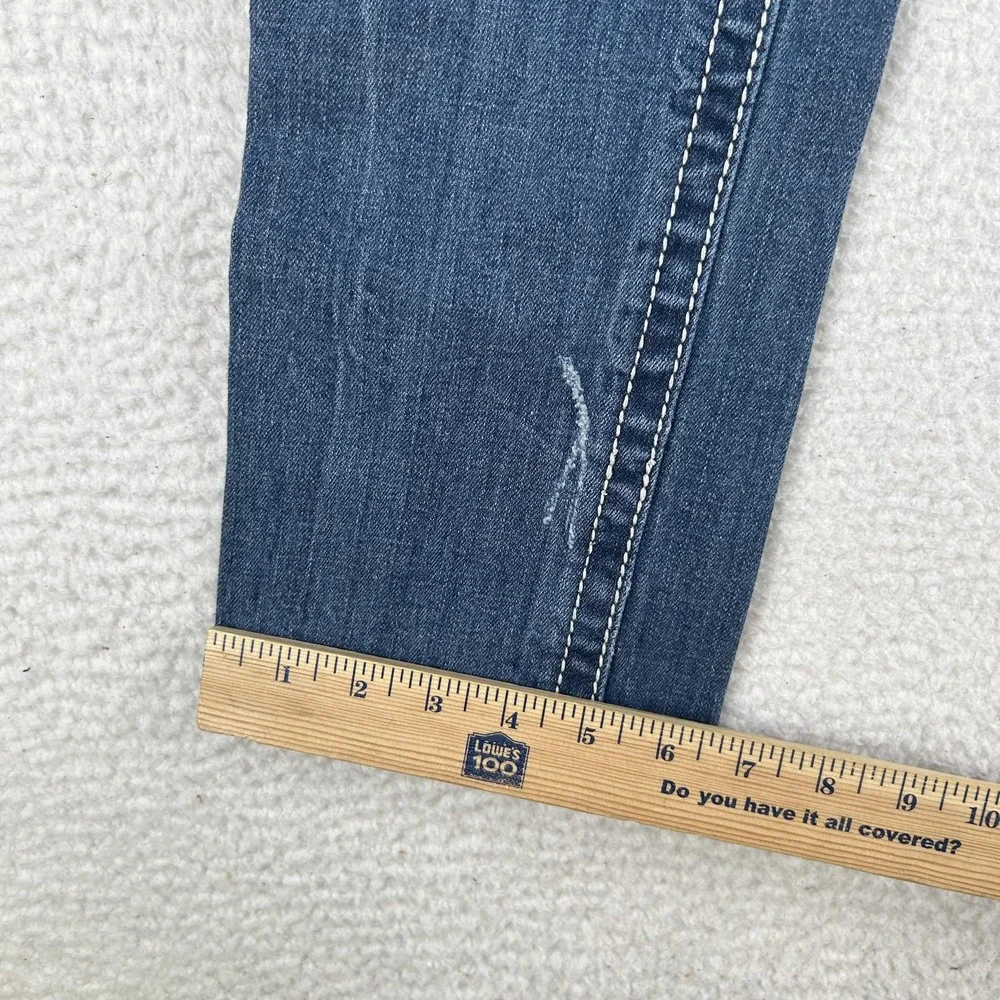 Miss Me‎ Jeans Womens 28 Straight Leg Embellished Flap Pockets Y2K Angel Wings - Picture 15 of 16